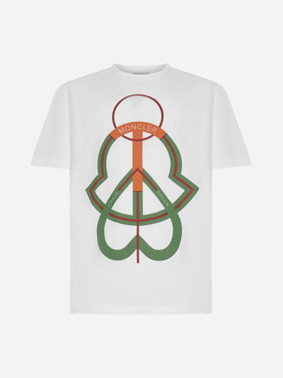 Shop Moncler Print Cotton T-shirt