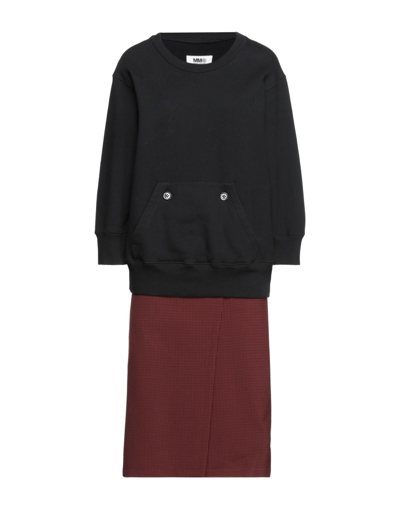 Shop Mm6 Maison Margiela Woman Midi Dress Black Size 0 Cotton, Polyester, Viscose, Elastane