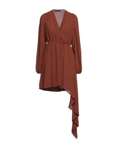 Shop Angela Mele Milano Woman Mini Dress Brown Size M Viscose, Polyester
