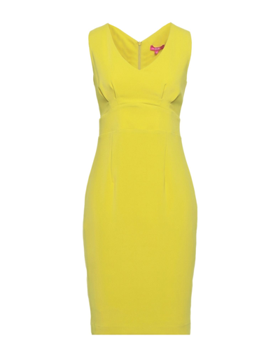 Shop Éclà Woman Midi Dress Yellow Size 2 Polyester, Elastane