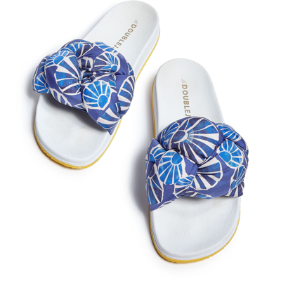 La Doublej La Double J Braid Slide Sandals In Conchiglie