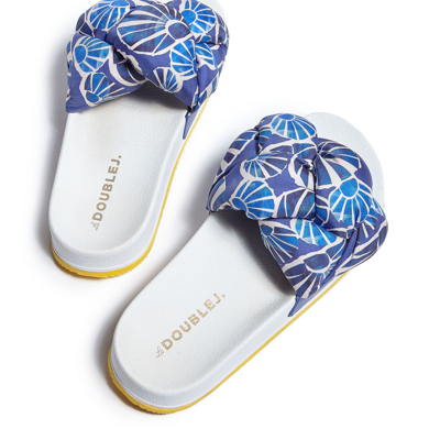 La Doublej La Double J Braid Slide Sandals In Conchiglie