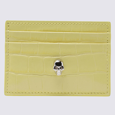 Shop Alexander Mcqueen Pale Yellow Leather Cardholder