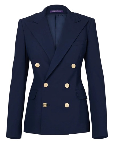 Shop Ralph Lauren Women's Iconic Style Camden Double-breasted Blazer In Navy