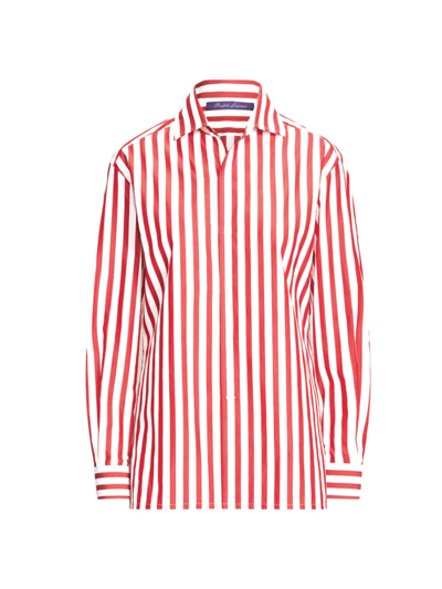 Shop Ralph Lauren Capri Candy Stripe Shirt In White Classic Blue