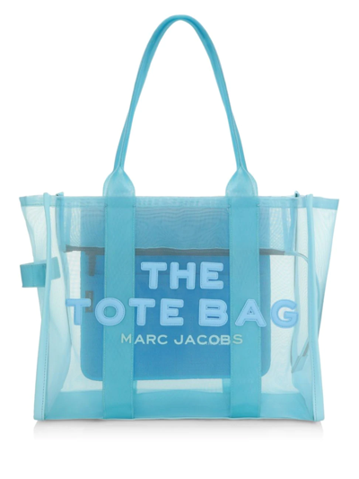 Shop Marc Jacobs Women's The Large Mesh Tote In Pale Blue