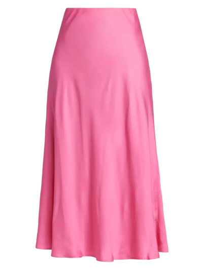 Shop L Agence Women's Clarisa Bias-cut A-line Maxi Skirt In Dark Rose