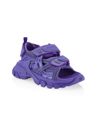 Shop Balenciaga Little Kid's & Kid's Track Double Touch-strap Sandals In Purple