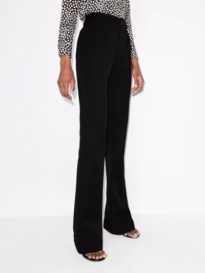 Saint Laurent Grain De Poudre Tailored Trousers In Black