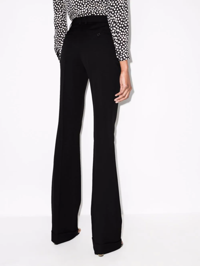 Saint Laurent Grain De Poudre Tailored Trousers In Black
