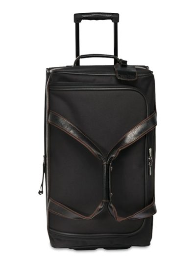 Shop Longchamp Men's Boxford Wheeled Canvas Duffle Bag In Black