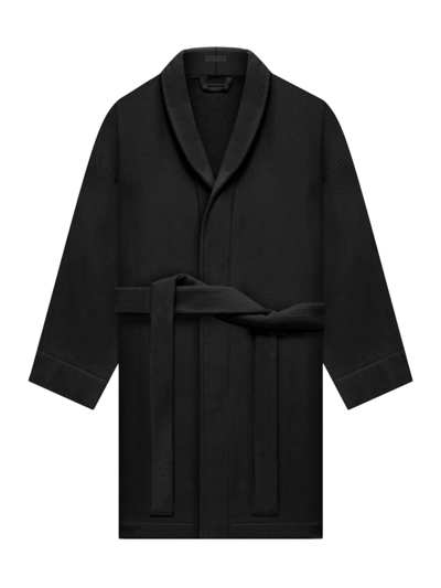 Shop Fear Of God Men's Waffle Terry Robe In Black