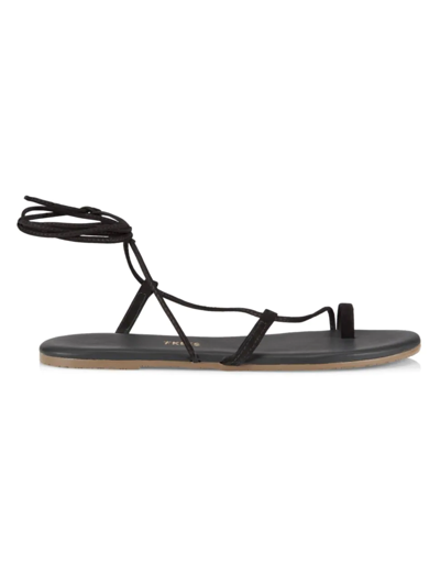 Shop Tkees Women's Jo Suede Ankle-tie Sandals In Bleeker