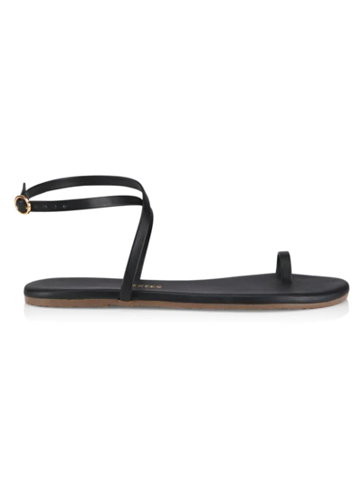 Shop Tkees Women's Phoebe Leather Ankle-strap Sandals In Black