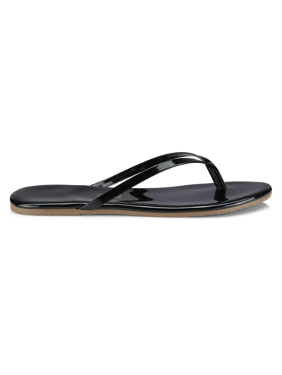 Shop Tkees Women's Glosses Patent Leather Flip Flops In Licorice