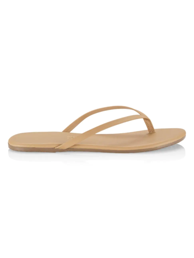 Shop Tkees Women's Foundations Matte Leather Flip Flops In Coco Butter