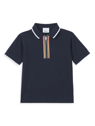 Shop Burberry Little Boy's & Boy's Samuel Polo Shirt In Midnight