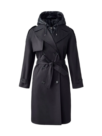 Shop Mackage Women's Trisha Hooded Trench Coat In Black