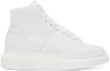 ALEXANDER MCQUEEN White Leather High-Top Sneakers