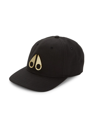 Shop Moose Knuckles Men's Logo Icon Cap In Black Gold