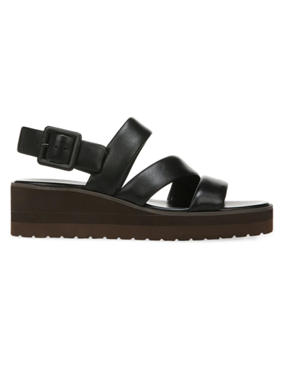 Shop Vince Women's Skylar Leather Platform Sandals In Black
