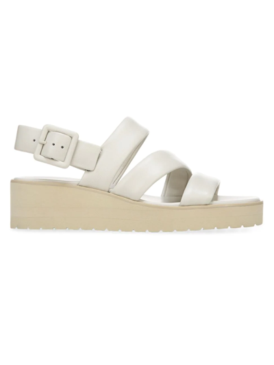 Shop Vince Skylar Leather Platform Sandals In Off White