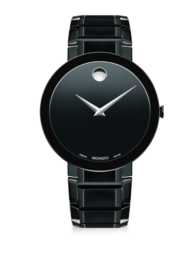 Shop Movado Men's Sapphire Black Pvd Stainless Steel Bracelet Watch
