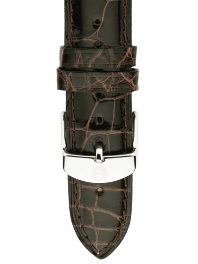 Shop Michele Women's Alligator Leather Watch Strap/16mm In Espresso