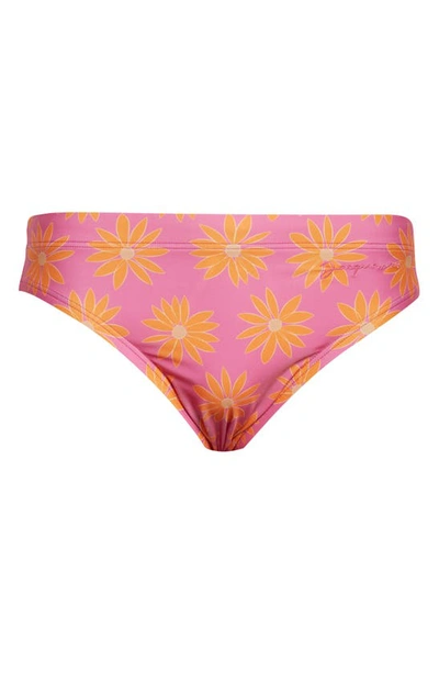 Shop Jacquemus Le Slip De Bain Swim Briefs In Print Orange/ Pink Flowers