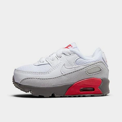 Shop Nike Kids' Toddler Air Max 90 Casual Shoes In White/light Silver/flat Pewter/white