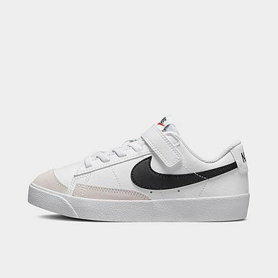 Shop Nike Little Kids' Blazer Low '77 Casual Shoes In White/black/white/washed Teal