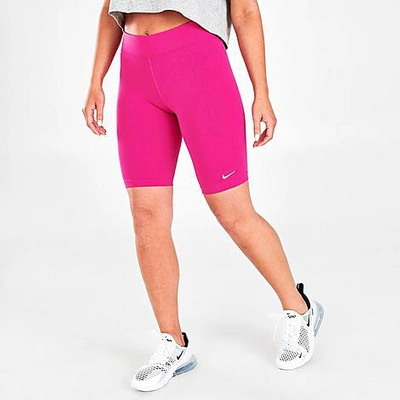 Shop Nike Women's Sportswear Essential Bike Shorts In Active Pink/white