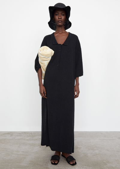 Black knitted beach dress hotsell