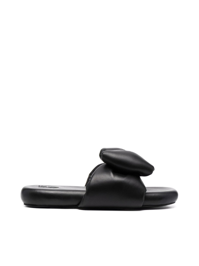 Shop Off-white Extra Padded Bow Slides In Black