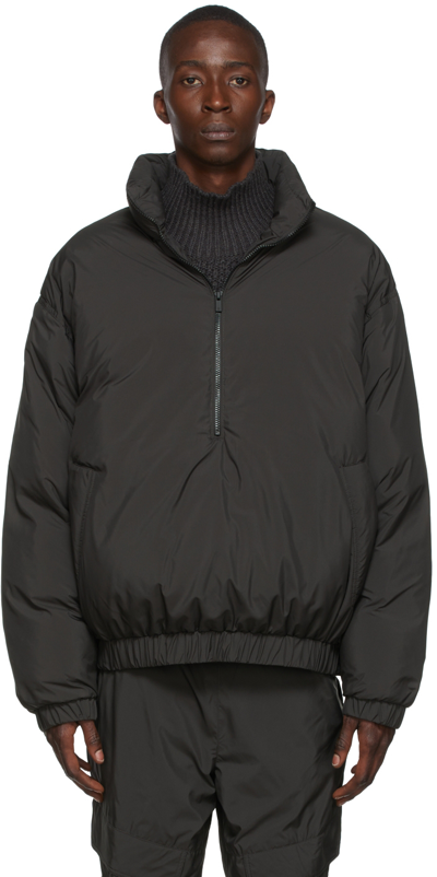 Shop Essentials Black Pullover Jacket In Iron