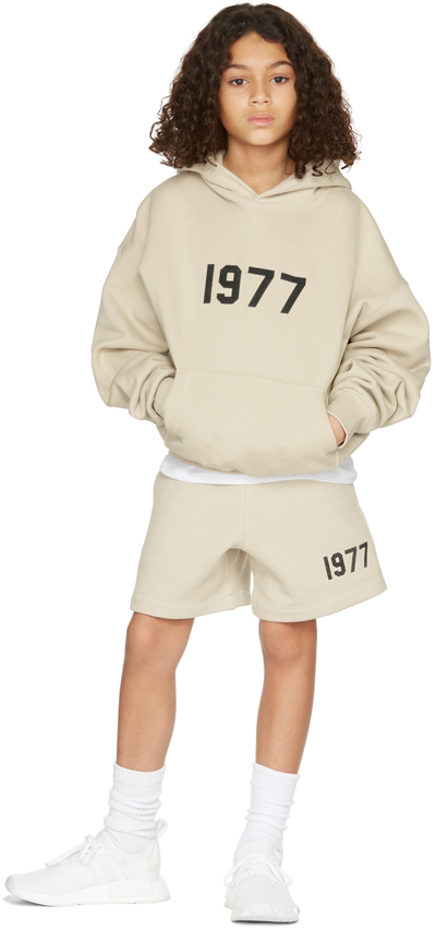 Shop Essentials Kids Beige '1977' Hoodie In Wheat