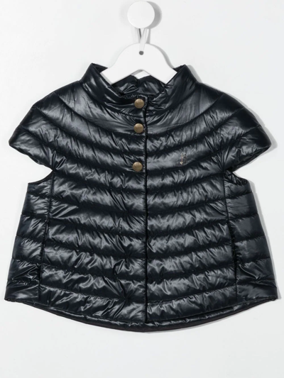 Herno Short-sleeve Puffer Jacket In Blue