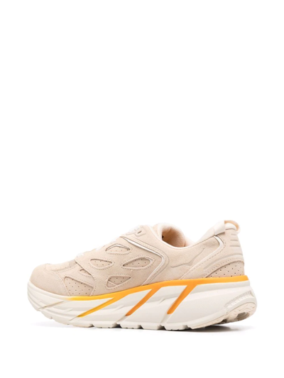 Hoka Clifton L Suede Sneakers In Neutrals