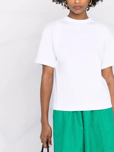 Shop Alexander Mcqueen Seam-detailed Cotton T-shirt In White