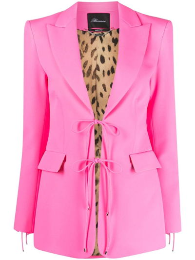 Shop Blumarine Peak-lapels Lace-up Blazer In Pink