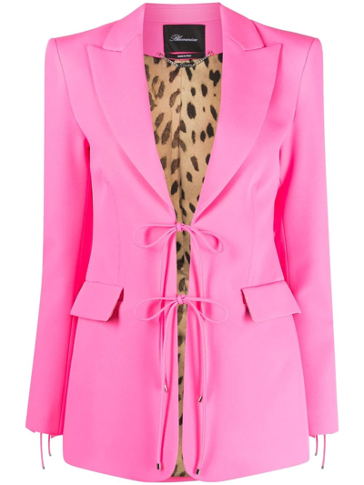 Blumarine Peak-lapels Lace-up Blazer In Pink