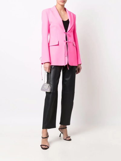 Shop Blumarine Peak-lapels Lace-up Blazer In Pink