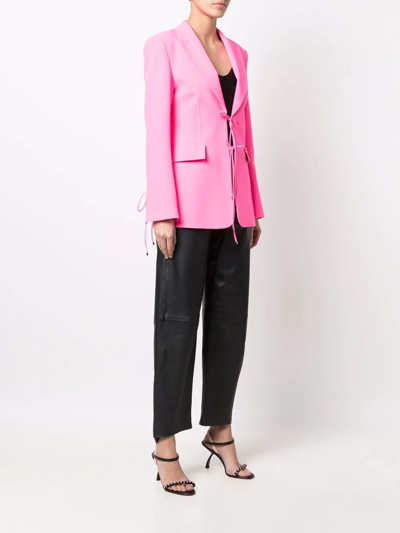 Shop Blumarine Peak-lapels Lace-up Blazer In Pink