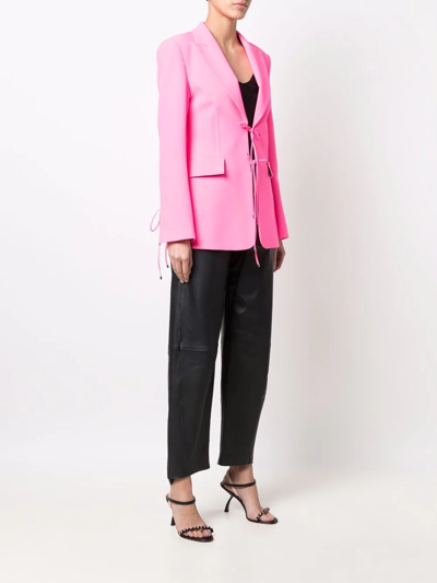 Blumarine Peak-lapels Lace-up Blazer In Pink