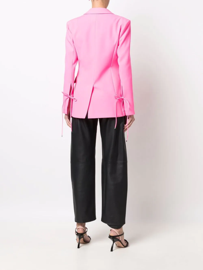 Blumarine Peak-lapels Lace-up Blazer In Pink