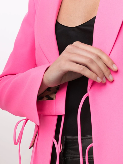 Shop Blumarine Peak-lapels Lace-up Blazer In Pink