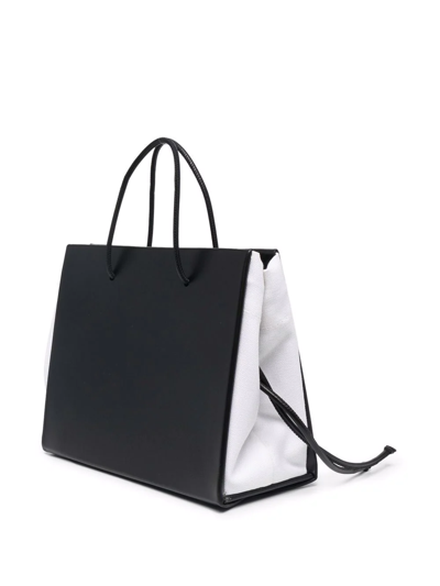 Medea Vitello Leather Tote Bag In Black