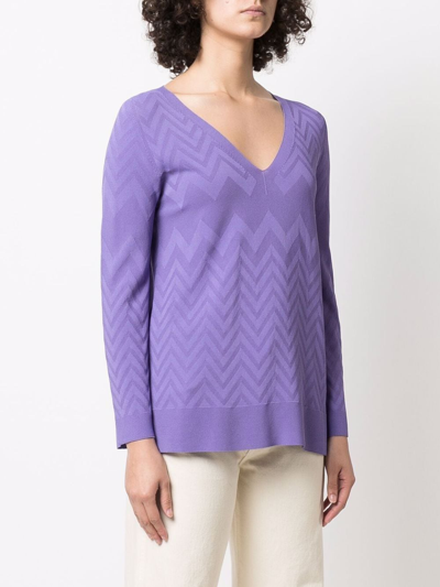Shop D-exterior V-neck Pullover Jumper In Purple
