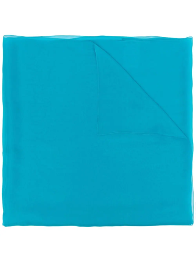 Shop Alberta Ferretti Long Silk Scarf In Blue