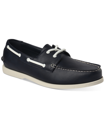 Shop Club Room Men's Elliot Boat Shoes, Created For Macy's In Navy